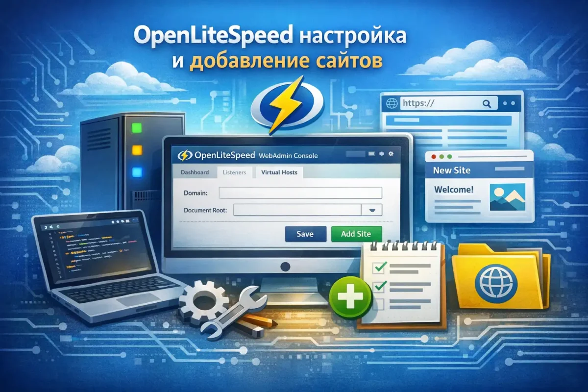 OpenLiteSpeed настройка и добавление сайтов.