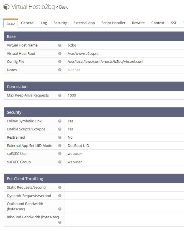 OpenLiteSpeed настройка и добавление сайтов.